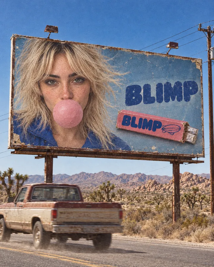 Client two: a BLIMP billboard on a desert road