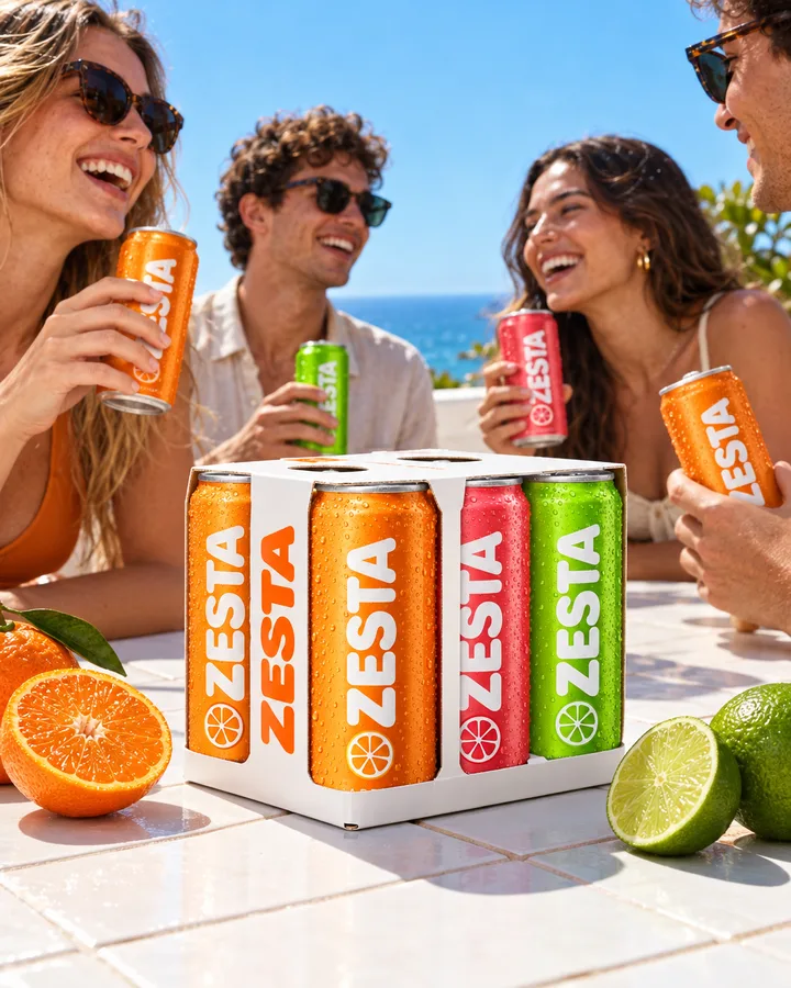 A ZESTA four-pack on a sunny terrace