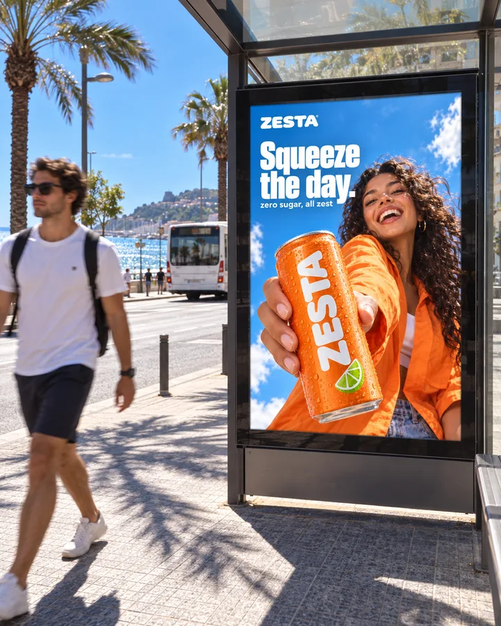 Client one: a ZESTA bus-stop poster