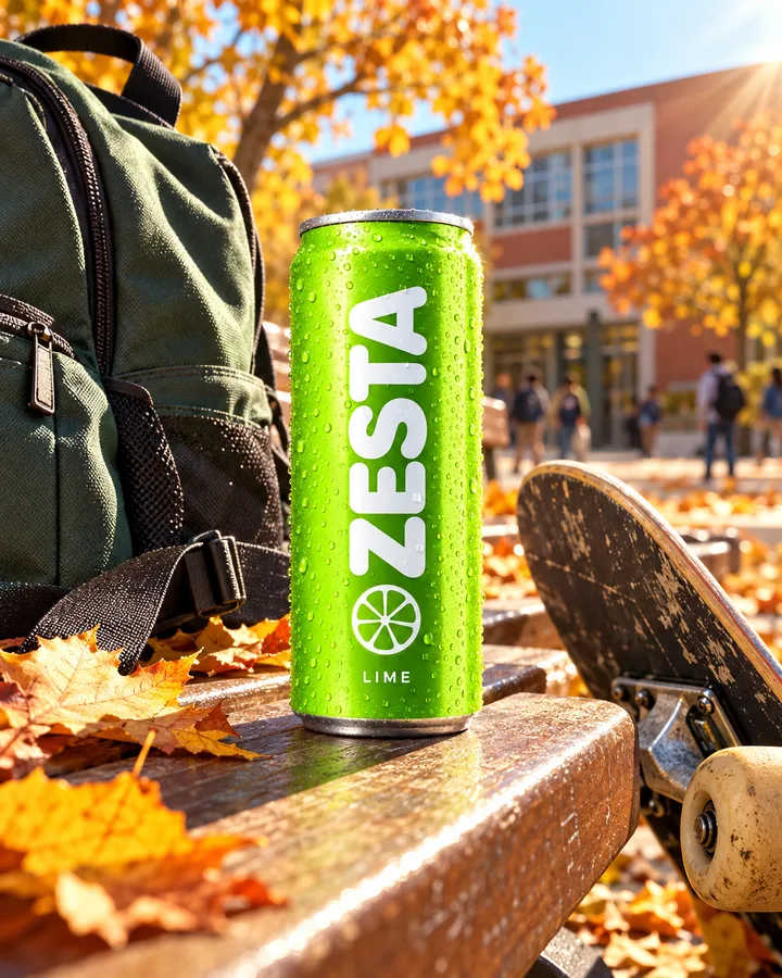 The same can in an autumn scene