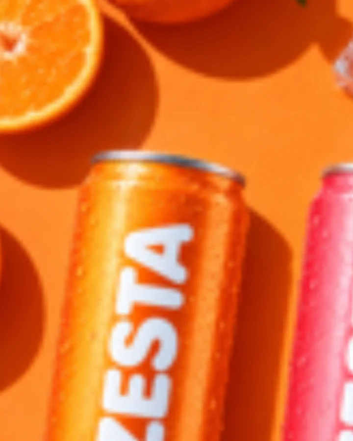 A blurry enlarged crop of a can and an orange