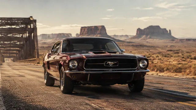 Storyboard frame 6: a vintage muscle car on a desert bridge
